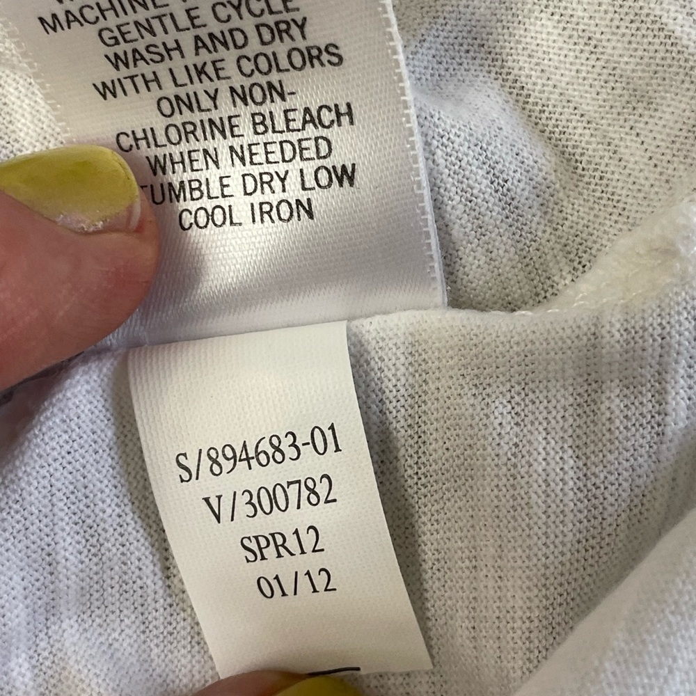 Banana Republic Cotton White yellow Embroidered Tank Top Size Large - Picture 7 of 8